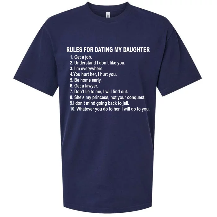 Rules For Dating My Daughter Father's Day Sueded Cloud Jersey T-Shirt