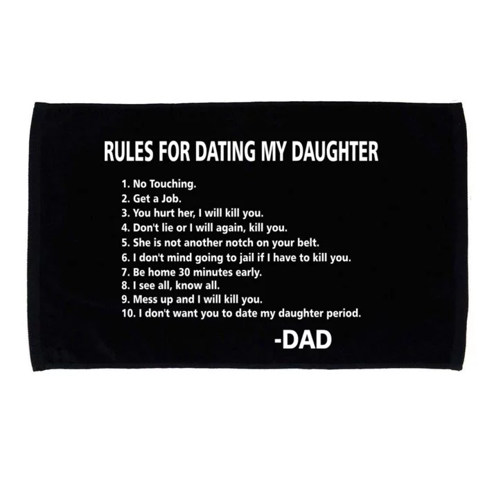 Rules For Dating MY Daughter Funny Microfiber Hand Towel