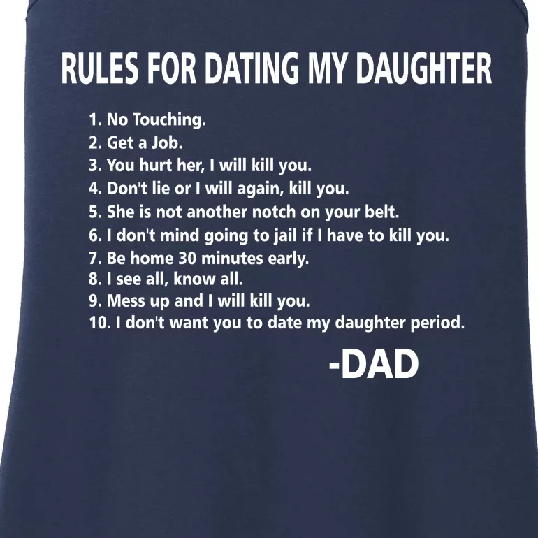 Rules For Dating MY Daughter Funny Ladies Essential Tank