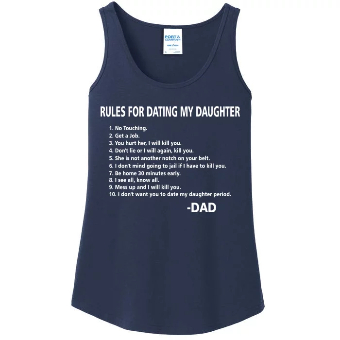 Rules For Dating MY Daughter Funny Ladies Essential Tank