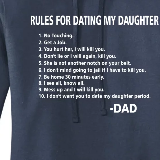 Rules For Dating MY Daughter Funny Women's Pullover Hoodie