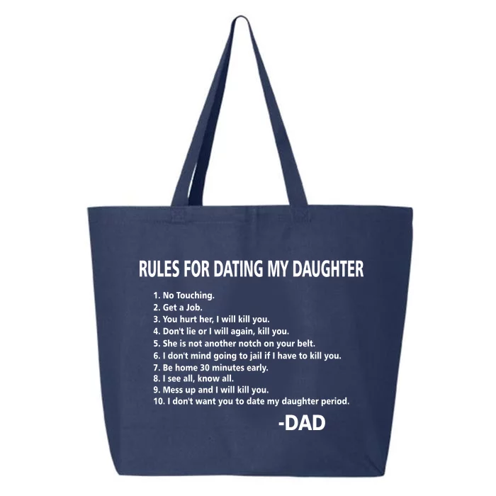 Rules For Dating MY Daughter Funny 25L Jumbo Tote