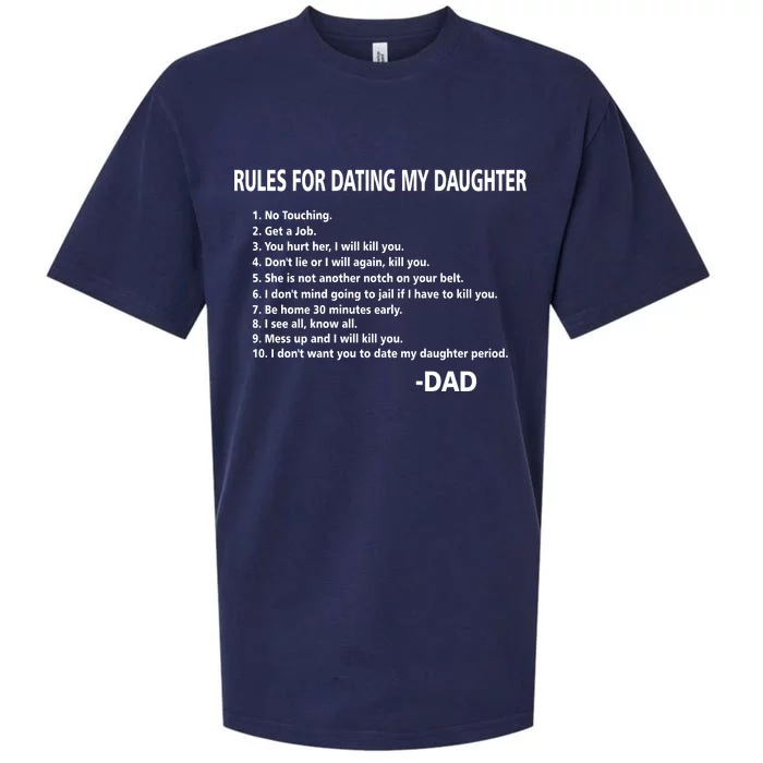 Rules For Dating MY Daughter Funny Sueded Cloud Jersey T-Shirt