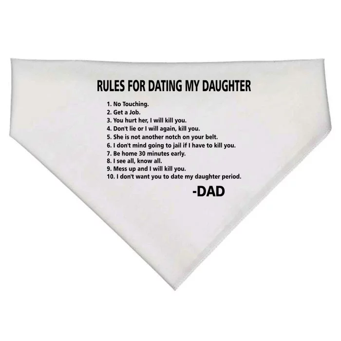 Rules For Dating MY Daughter Funny USA-Made Doggie Bandana