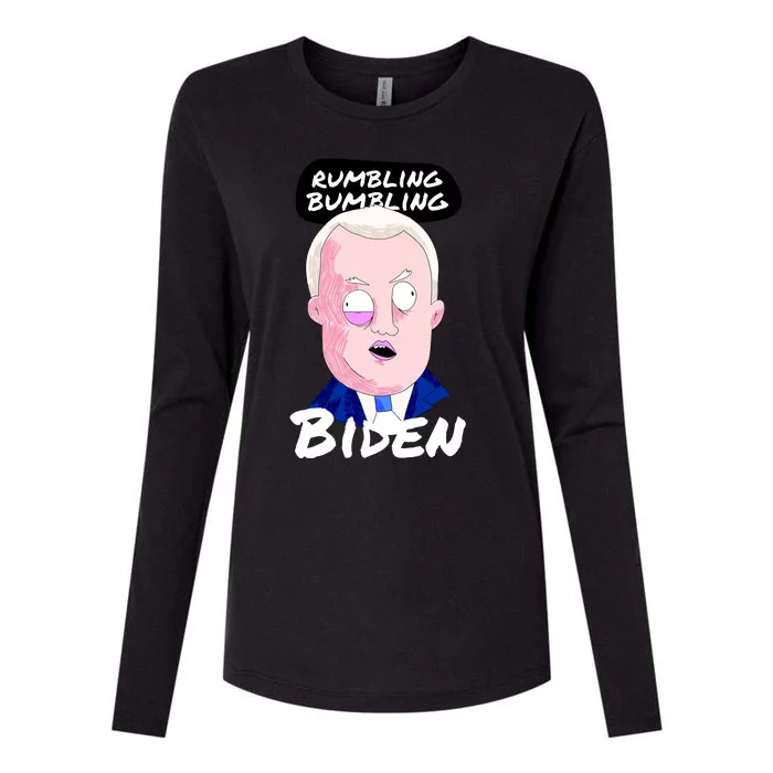 Rumbling Bumbling Joe Biden Cartoon Womens Cotton Relaxed Long Sleeve T-Shirt