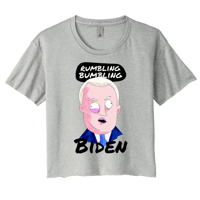 Rumbling Bumbling Joe Biden Cartoon Women's Crop Top Tee