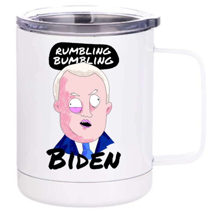 Rumbling Bumbling Joe Biden Cartoon Front & Back 12oz Stainless Steel Tumbler Cup