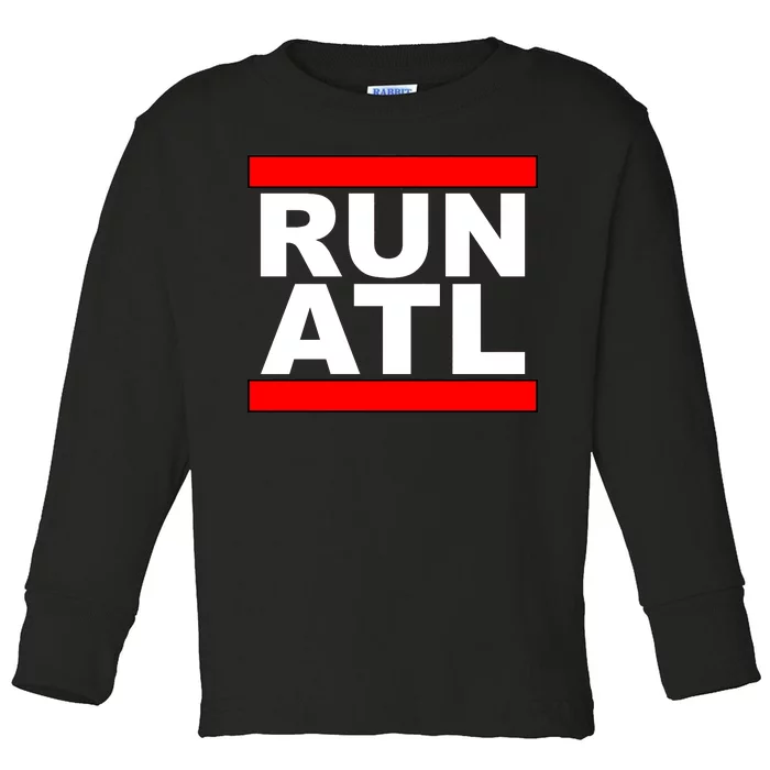 Run ATL Atlanta, Georgia Sports Fans Toddler Long Sleeve Shirt