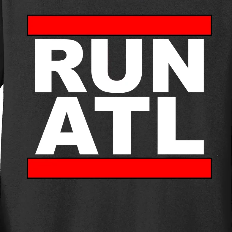 Run ATL Atlanta, Georgia Sports Fans Kids Long Sleeve Shirt