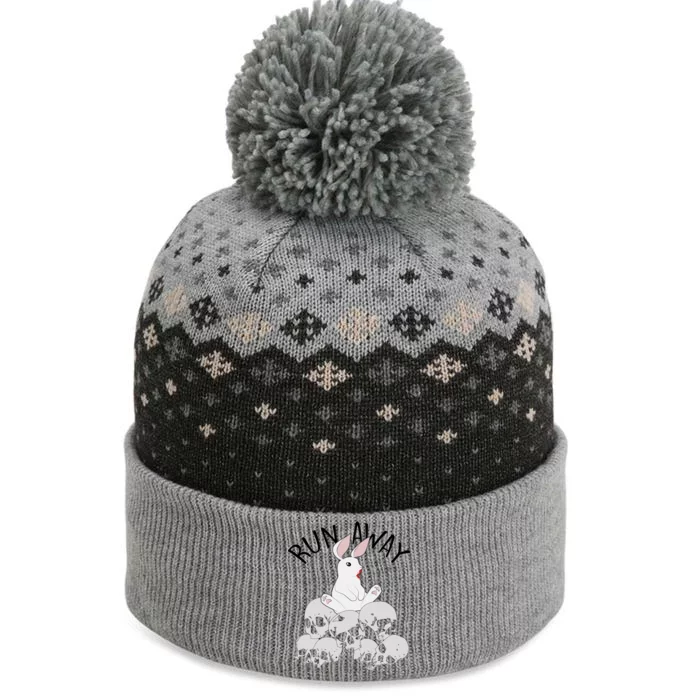 Run Away Bloody Bunny Skeleton The Baniff Cuffed Pom Beanie