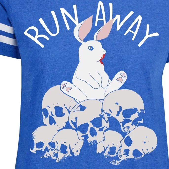 Run Away Bloody Bunny Skeleton Enza Ladies Jersey Football T-Shirt