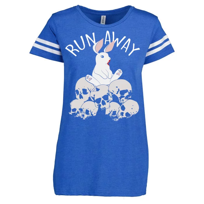 Run Away Bloody Bunny Skeleton Enza Ladies Jersey Football T-Shirt