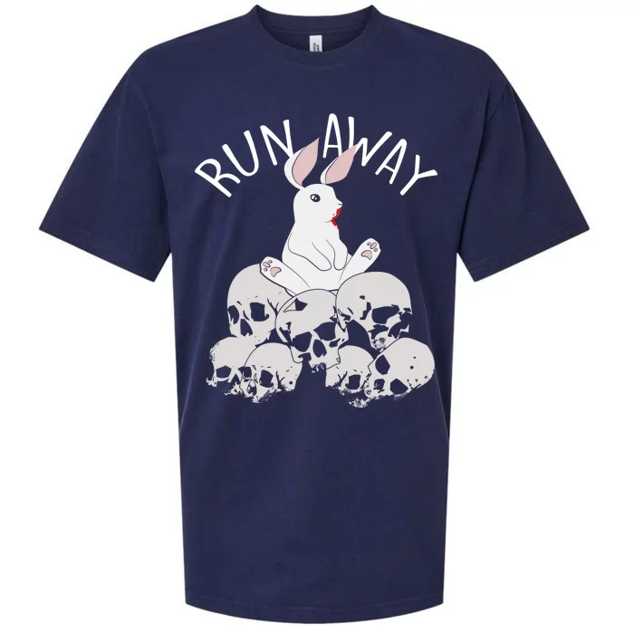 Run Away Bloody Bunny Skeleton Sueded Cloud Jersey T-Shirt