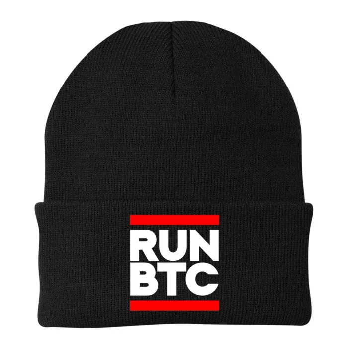 RUN BTC Bitcoin Cryptocurrency Knit Cap Winter Beanie