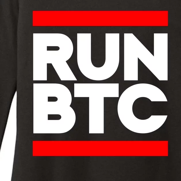 RUN BTC Bitcoin Cryptocurrency Womens CVC Long Sleeve Shirt