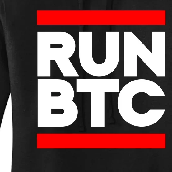 RUN BTC Bitcoin Cryptocurrency Women's Pullover Hoodie