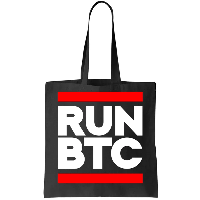 RUN BTC Bitcoin Cryptocurrency Tote Bag