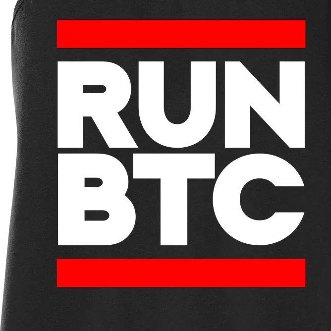 RUN BTC Bitcoin Cryptocurrency Women's Racerback Tank