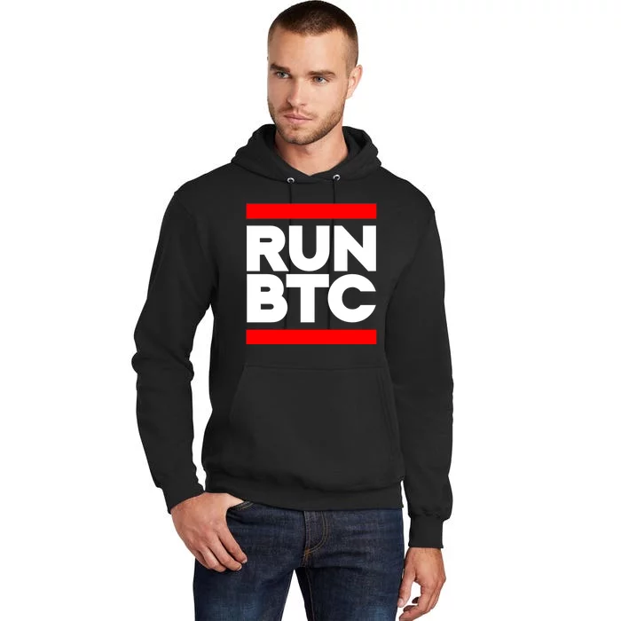 RUN BTC Bitcoin Cryptocurrency Tall Hoodie