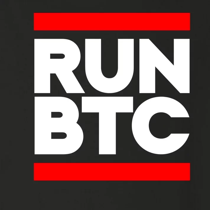 RUN BTC Bitcoin Cryptocurrency Toddler Long Sleeve Shirt