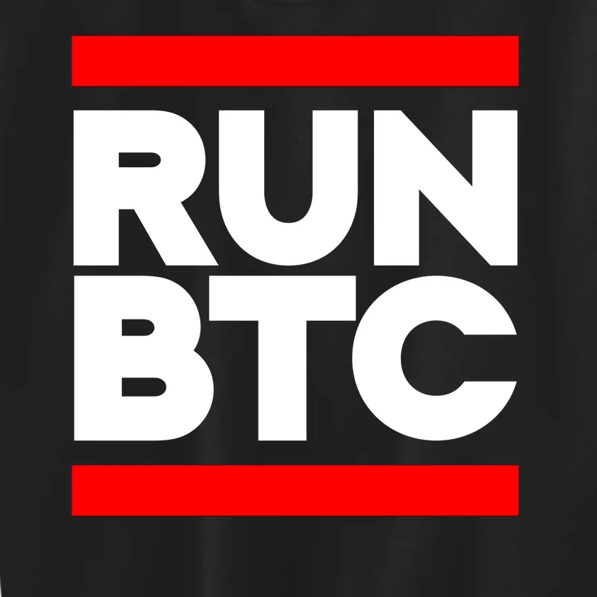 RUN BTC Bitcoin Cryptocurrency Kids Sweatshirt