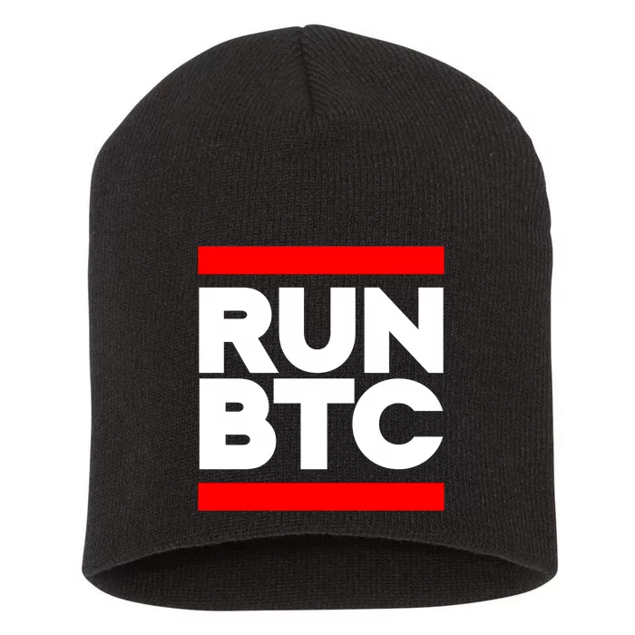 RUN BTC Bitcoin Cryptocurrency Short Acrylic Beanie