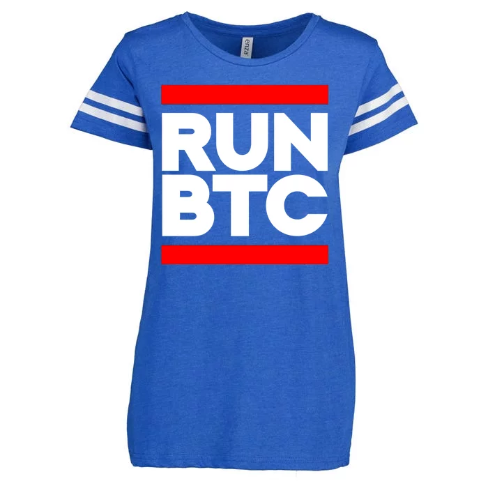 RUN BTC Bitcoin Cryptocurrency Enza Ladies Jersey Football T-Shirt