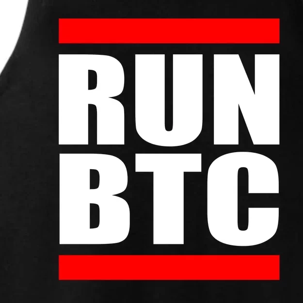 Run BTC Bitcoin Cryptocurrency Crypto Moon Hodl Ladies Tri-Blend Wicking Tank