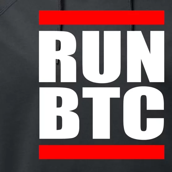 Run BTC Bitcoin Cryptocurrency Crypto Moon Hodl Performance Fleece Hoodie