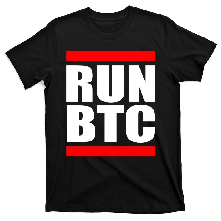Run BTC Bitcoin Cryptocurrency Crypto Moon Hodl T-Shirt