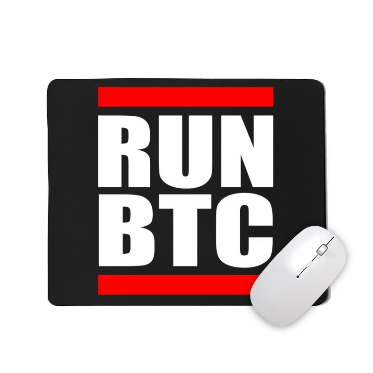 Run BTC Bitcoin Cryptocurrency Crypto Moon Hodl Mousepad