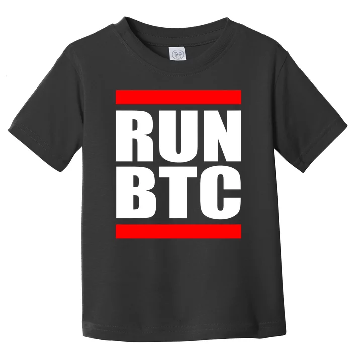 Run BTC Bitcoin Cryptocurrency Crypto Moon Hodl Toddler T-Shirt