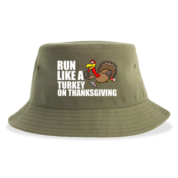 Run Like A Turkey On Thanksgiving Sustainable Bucket Hat