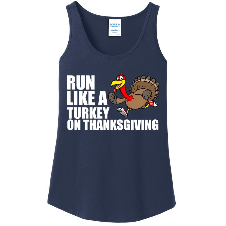 Run Like A Turkey On Thanksgiving Ladies Essential Tank