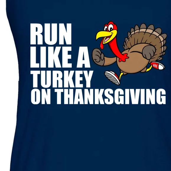 Run Like A Turkey On Thanksgiving Ladies Essential Flowy Tank