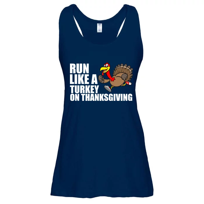 Run Like A Turkey On Thanksgiving Ladies Essential Flowy Tank