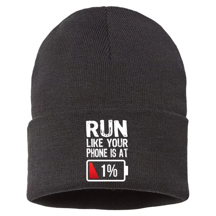 Run Like Your Phone Is At 1% Sustainable Knit Beanie