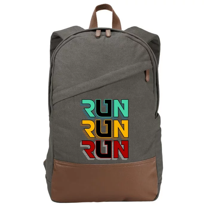 Run Run Run Retro Cotton Canvas Backpack