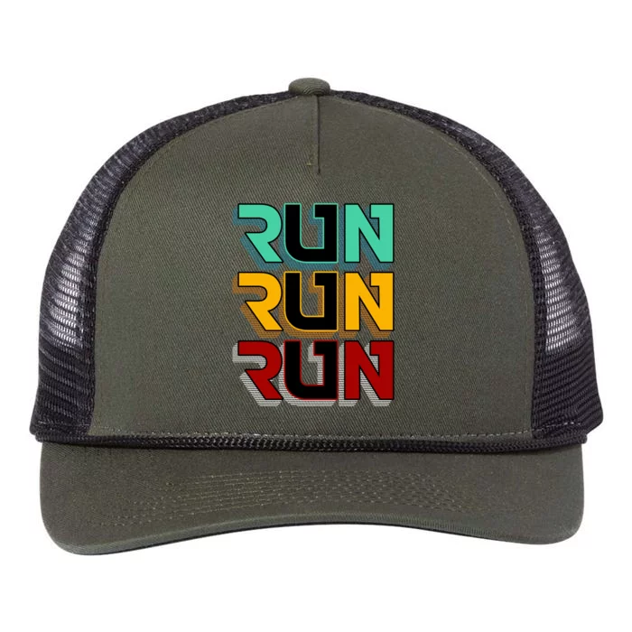 Run Run Run Retro Retro Rope Trucker Hat Cap