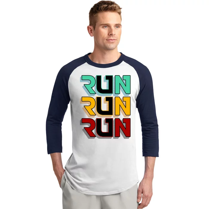 Run Run Run Retro Baseball Sleeve Shirt