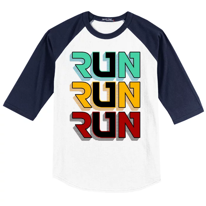 Run Run Run Retro Baseball Sleeve Shirt