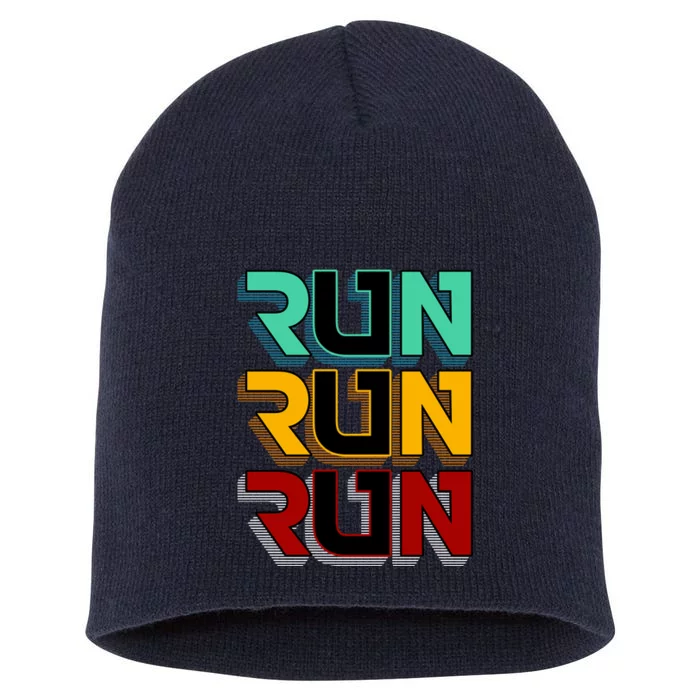 Run Run Run Retro Short Acrylic Beanie