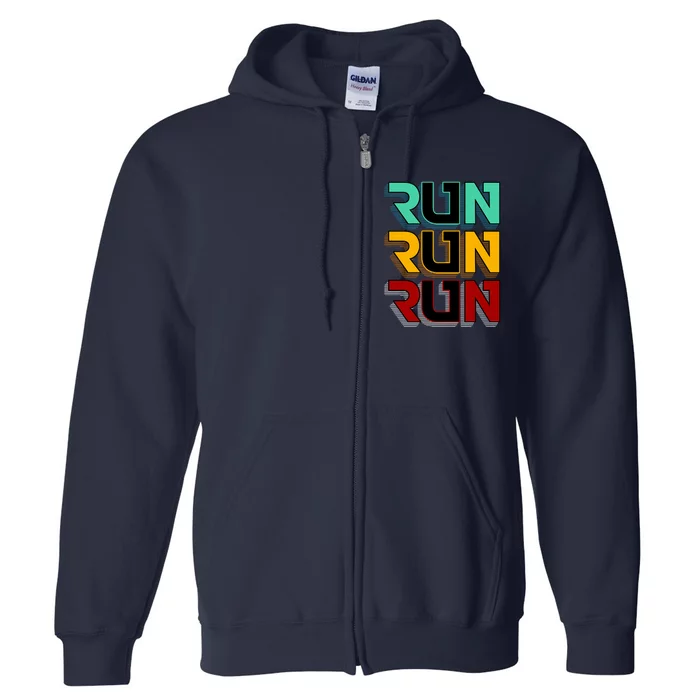 Run Run Run Retro Full Zip Hoodie