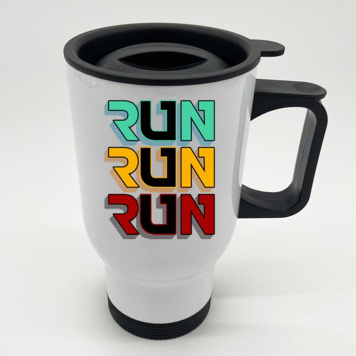 Run Run Run Retro Front & Back Stainless Steel Travel Mug