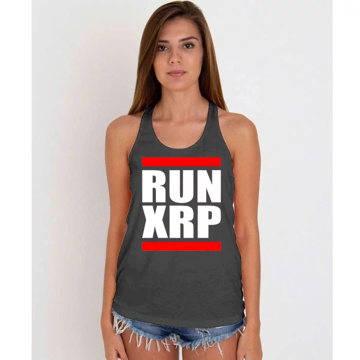 Run XRP Ripple Crypto Currency To the Moon Women's Knotted Racerback Tank