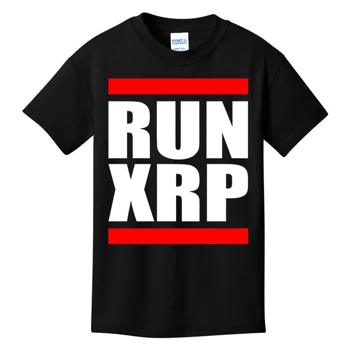 Run XRP Ripple Crypto Currency To the Moon Kids T-Shirt