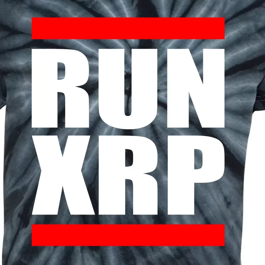 Run XRP Ripple Crypto Currency To the Moon Kids Tie-Dye T-Shirt