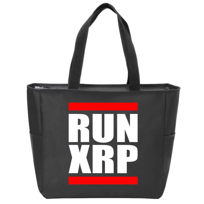 Run XRP Ripple Crypto Currency To the Moon Zip Tote Bag