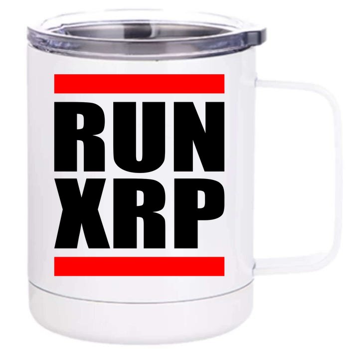 Run XRP Ripple Crypto Currency To the Moon Front & Back 12oz Stainless Steel Tumbler Cup