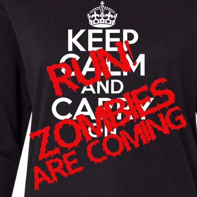 Run! Zombies Are Coming Womens Cotton Relaxed Long Sleeve T-Shirt